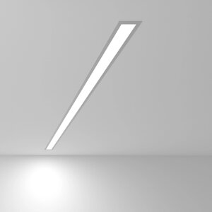 Линейный светодиодный встраиваемый светильник 128см 25Вт 6500К матовое серебро 101-300-128