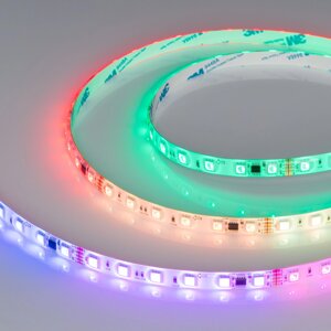 Светодиодная лента герметичная DMX-SE-B60-10mm 24V RGB-PX6 (14 W/m, IP65, 5060, 5m) (Arlight, бегущий огонь)