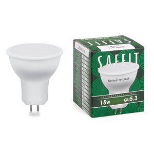 Лампа светодиодная SAFFIT SBMR1615, MR16 (рефлекторная), 15W 230V GU5.3 2700К (белый теплый), рассеиватель матовый