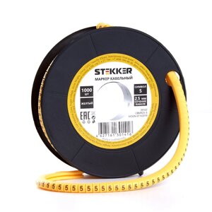 CBMR25-5 Кабель-маркер "5" для провода сеч. до 4мм2, желтый (1000шт в упак)