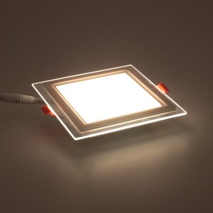 Светодиодный светильник встраиваемый B1 (220V, 12W, day white, квадрат 160x160mm, стеклянная рамка) DELCI