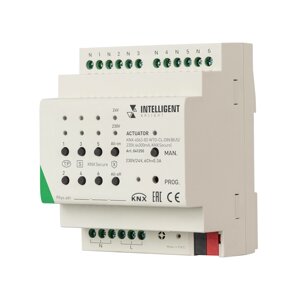 INTELLIGENT ARLIGHT Актуатор KNX-4063-82-WTO-CL-DIN (BUS/230V, 6x300mA, KNX Secure) (IARL, IP20 Пластик, 2 года
