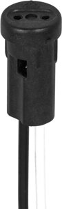 Патрон для ламп галогенных/светодиодных LH21 12V G4.0, пластик, длина провода 0,15м, цвет черный, 9*9*17мм