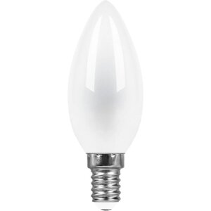 Лампа светодиодная филамент LB-713 , C35 (свеча), 11W 230V E14 4000К, рассеиватель матовый белый, 930Lm, 270°, 100*35 мм