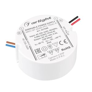 Блок питания ARPJ-SP-40300-PFC-TRIAC-R (12W, 20-40V, 300mA) (Arlight, IP65 Пластик, 5 лет) 047588 в Москве от компании ФЕРОСВЕТ  ( FEROSVET)