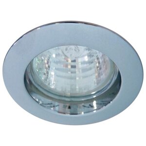 Светильник потолочный встраиваемый DL307, под лампу MR16 G5.3, хром, круг, 75*75*24 мм, металл, неповоротный