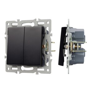 Механизм выключателя двухклавишный проходной SWT-MKP2-PL-BK (250V, 16A) (Arlight, -) 043728