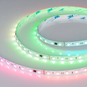 Светодиодная лента DMX-B60-10mm 24V RGB-PX6 (14 W/m, IP20, 5060, 5m) (Arlight, бегущий огонь)
