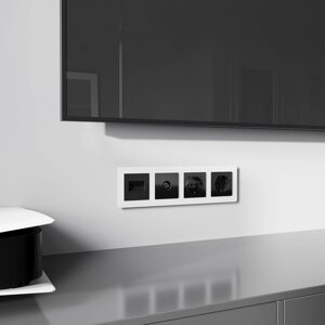 Накладка для двойной розетки Еthernet RJ-45 (черный акрил) W1191148 в Москве от компании ФЕРОСВЕТ  ( FEROSVET)