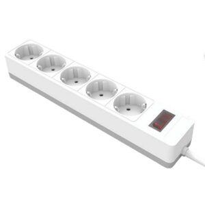 HM20-51-02 Сетевой фильтр 5-местный с/з 3x1мм2, 1,8 м, 230В, 13А, серия Optima, белый
