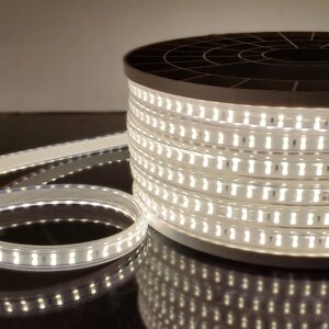 Светодиодная лента Лента светодиодная 220V 18W 180Led 2835 двухрядная IP65 дневной белый, 50 м в Москве от компании ФЕРОСВЕТ  ( FEROSVET)