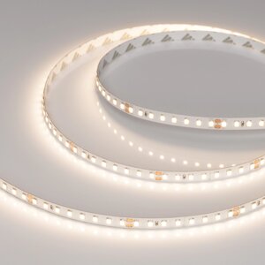 Светодиодная лента RT-A128-8mm 24V Warm3500 (9.6 W/m, IP20, 2835, 5m) (Arlight, высок. эфф. 150 лм/Вт)