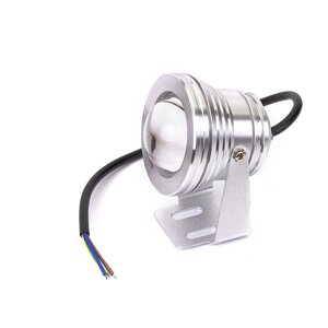Светодиодный прожектор круглый V91 (10W, 12V, warm white, стальной) DELCI