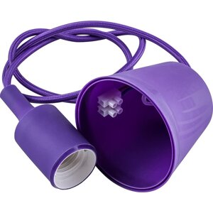 Патрон для ламп со шнуром 1м, 230V E27, фиолетовый, LH127