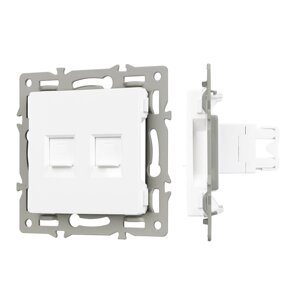 Механизм компьютерной розетки двойной SCT-MPC2-PL-WH (RJ-45, CAT6) (Arlight, -) 045336 в Москве от компании ФЕРОСВЕТ  ( FEROSVET)