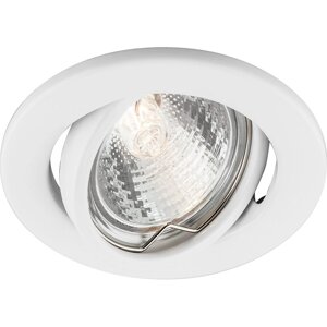 Светильник потолочный встраиваемый DL11, под лампу MR16 G5.3, белый, круг, 90*90*27 мм, корпус металл, поворотный