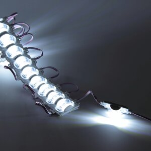 Светодиодный модуль 3 led 2835 MOD105 (12V, 1.5W, cool white, IP65) DELCI