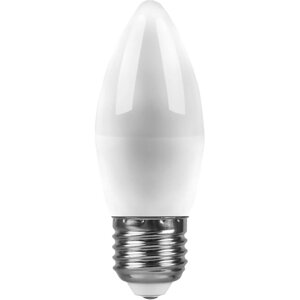 Лампа светодиодная свеча 9W 230V E27 4000К, рассеиватель матовый белый, 820Lm, 200°, 100*37 мм LB-570, C37