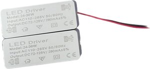 Светодиодный драйвер XS25-36W LD32 (220V, 24-36W, 72-125V, 280mA) DELCI
