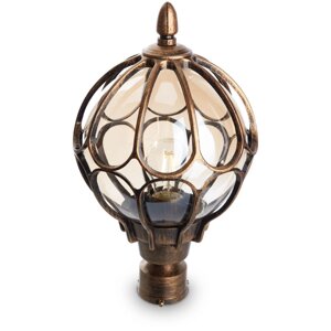 Светильник садово-парковый Версаль (НТУ) PL3803 60W, E27, 230V, IP44, цвет черное золото, шар, на столб, 220*220*370мм