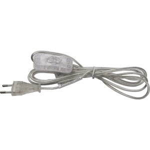 Сетевой шнур с выключателем прозрачный, 2м, DM107, артикул 41152