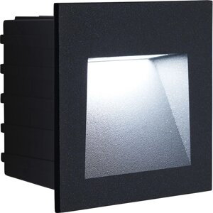 Светильник встраиваемый светодиодный, для лестничной подсветки LN013, 3W 4000К85-265V, 30Lm, IP65, черный, 85*53*85 мм