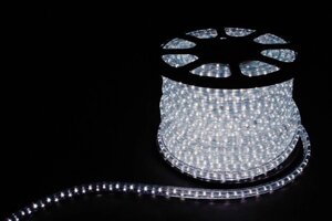 Дюралайт (световая нить) со светодиодами LED-R2W, 2-х жильный, 230V, 36LED/m, 1,44W/m, IP65, 7000К, бобина 100м*13 мм