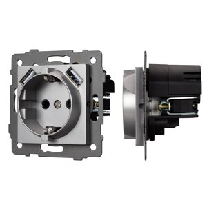 Механизм розетки с USB зарядкой SCT-MUAA-PL-GR-V (250V, 16A) (Arlight, -) 049820 в Москве от компании ФЕРОСВЕТ  ( FEROSVET)
