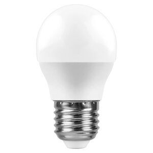 Лампа светодиодная FERON LB-751, G45 (шар малый) диммируемая, 11W 230V E27 2700К (белый теплый), рассеиватель матовый