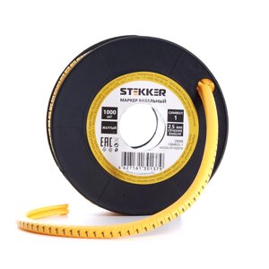 CBMR15-1 Кабель-маркер "1" для провода сеч.1,5мм2 , желтый (1000шт в упак)