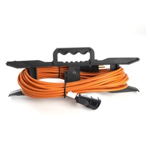 Удлинитель-шнур на рамке 1-местный с/з 3*0,75мм2, 10м, 220В, 6А, Home, оранжевый HM02-01-10