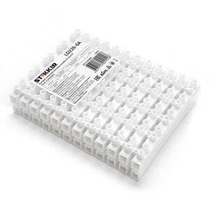 Клемма винтовая колодка LD226-6A, 12-проводная 4 - 6 мм2, 450В, 6А, материал изделия полипропилен, латунь, сталь.