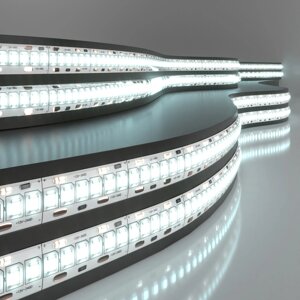 Светодиодная лента 12 В 16 Вт/м 240 Led/м 2835 IP65, холодный белый 6500K, 5 м Лента светодиодная 12V 16W 240Led 2835 в Москве от компании ФЕРОСВЕТ  ( FEROSVET)