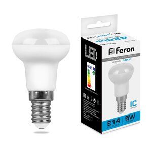 Лампа светодиодная LB-439, R39 (рефлекторная), 5W 230V E14 6400К, рассеиватель матовый, 420Lm, 120°, 67*39 мм