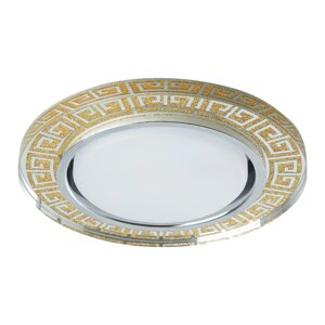 Светильник потолочный встраиваемый CD4981подсветкой GX53, прозрачный золото, круг, 120*120*24 мм, стекло, неповоротный
