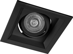 Светильник потолочный встраиваемый DLT201, MR16 G5.3, черный, квадрат, 130*130*43 мм, поворотный