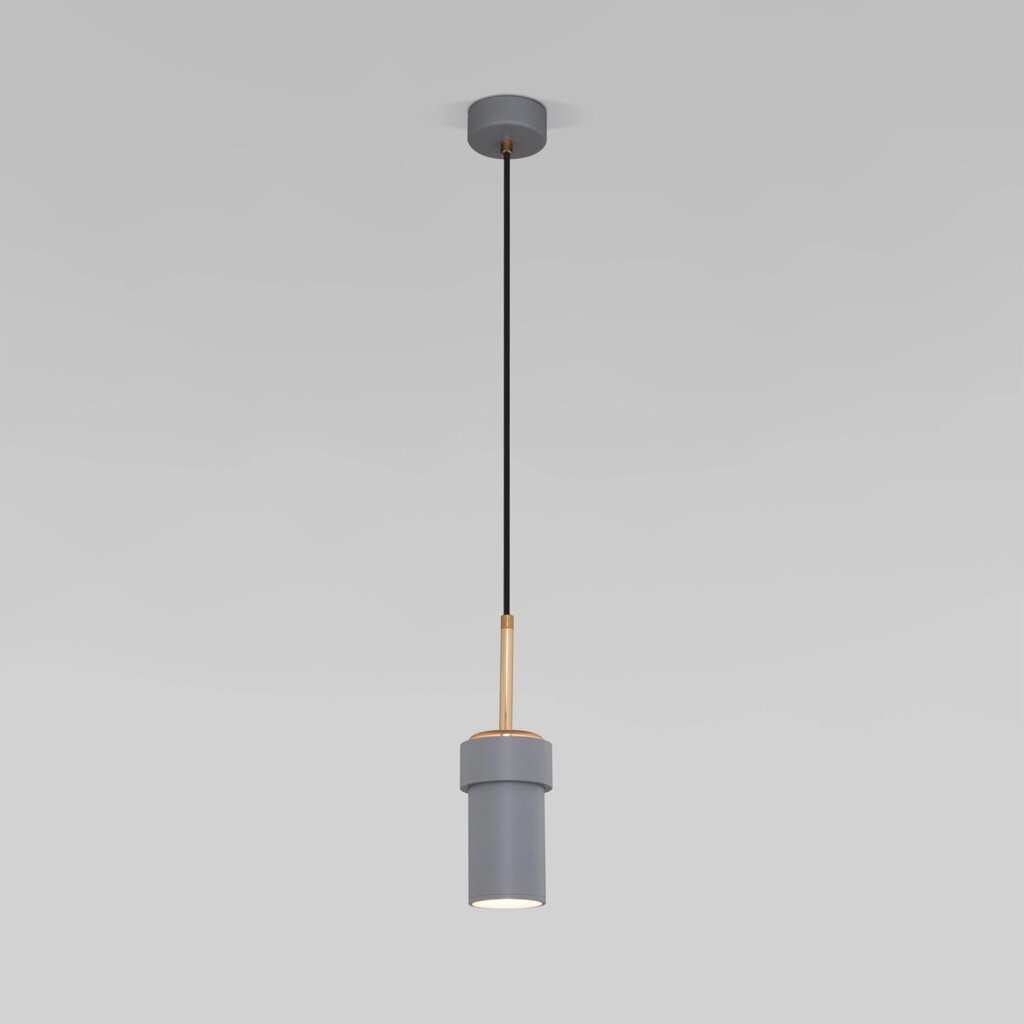 Подвесной светильник с металлическим плафоном 50264/1 серый от компании ФЕРОСВЕТ - фото 1