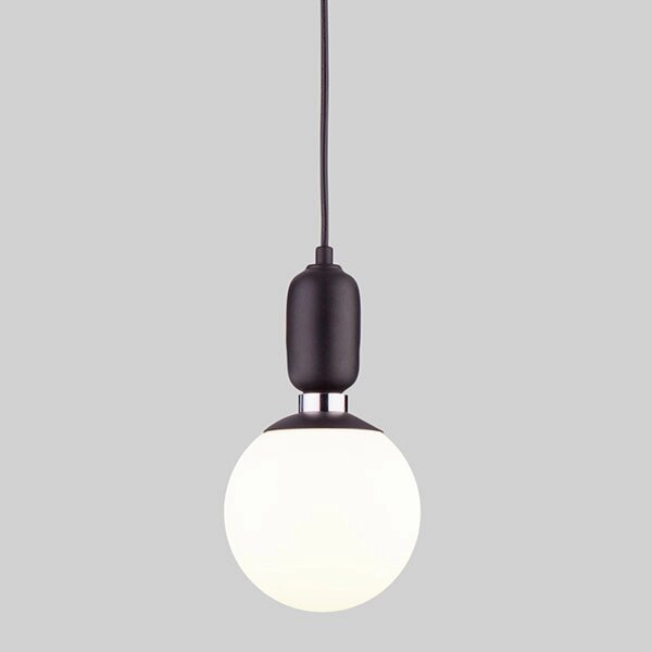 Подвесной светильник со стеклянным плафоном 50158/1 черный от компании ФЕРОСВЕТ - фото 1