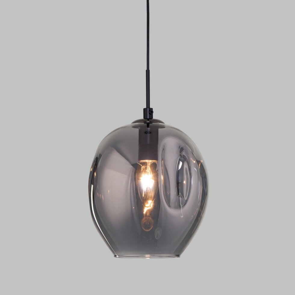 Подвесной светильник со стеклянным плафоном 50195/1 черный жемчуг от компании ФЕРОСВЕТ - фото 1