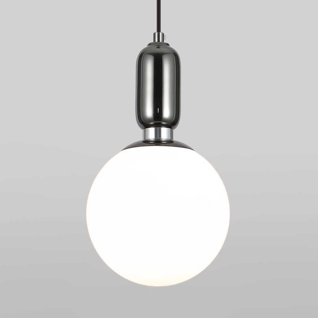 Подвесной светильник со стеклянным плафоном 50197/1 черный жемчуг от компании ФЕРОСВЕТ - фото 1