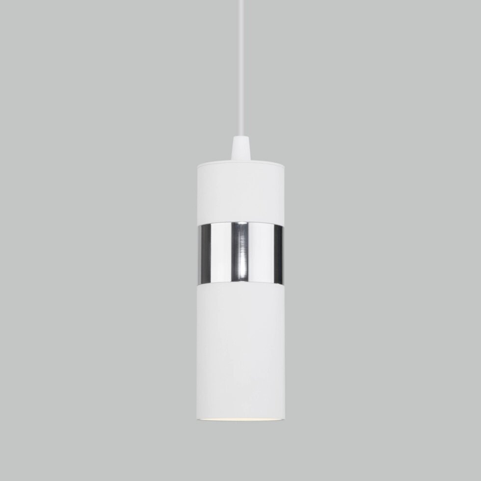 Подвесной светильник в стиле лофт 50096/1 белый/хром от компании ФЕРОСВЕТ - фото 1