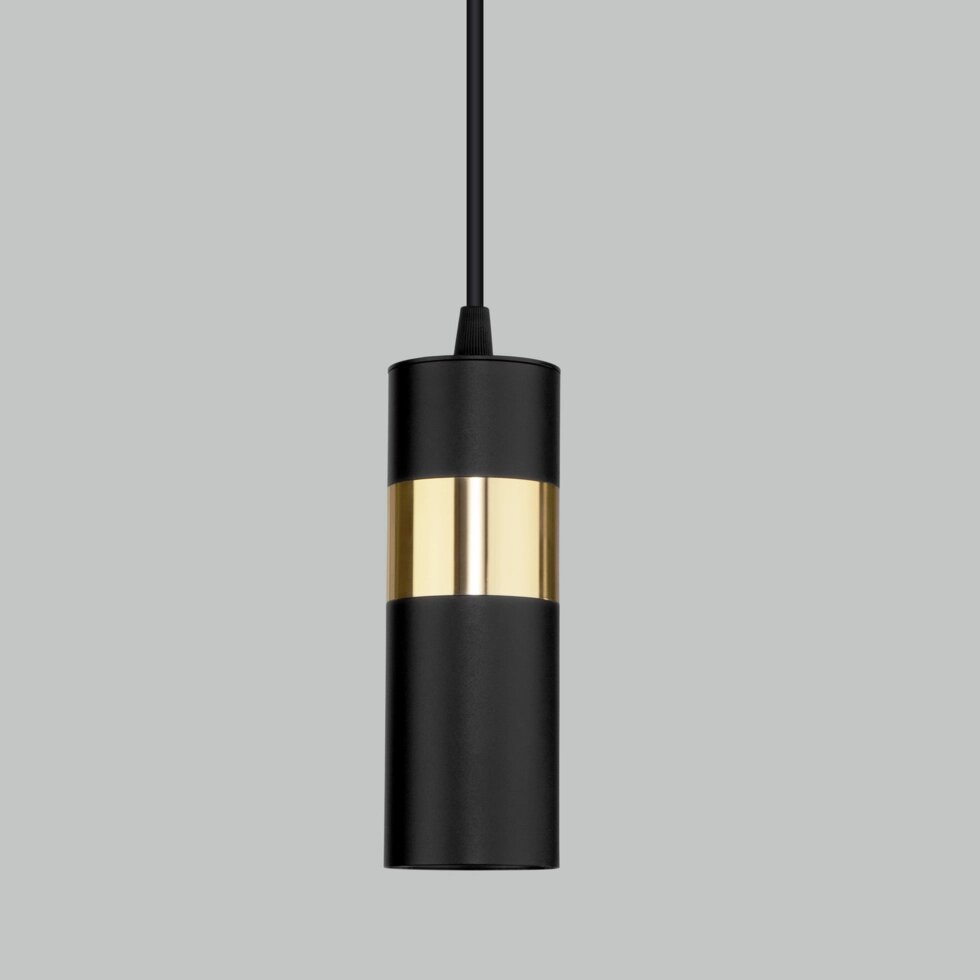 Подвесной светильник в стиле лофт 50096/1 черный/золото от компании ФЕРОСВЕТ - фото 1