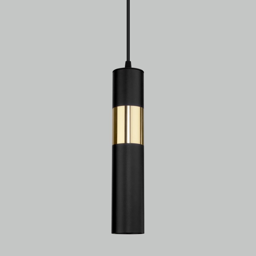 Подвесной светильник в стиле лофт 50097/1 черный/золото от компании ФЕРОСВЕТ - фото 1