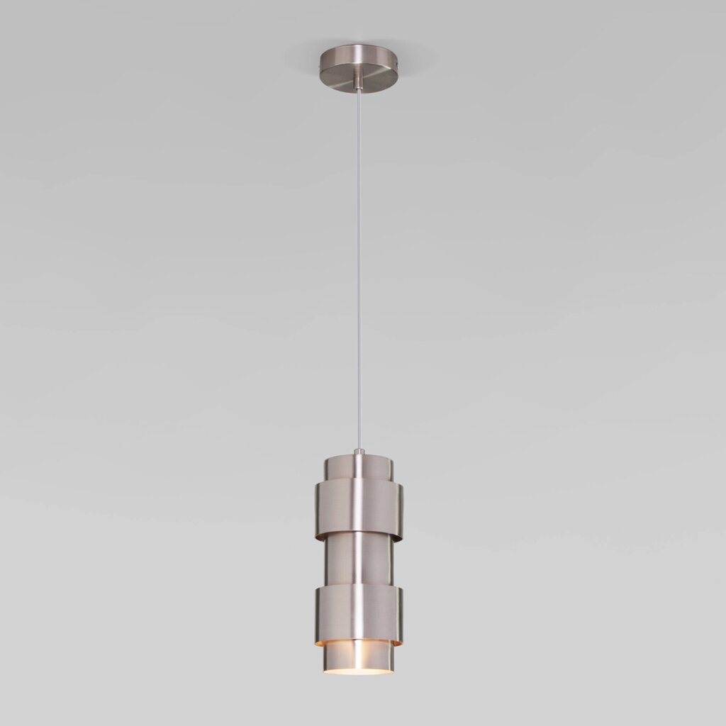 Подвесной светильник в стиле лофт 50235/1 никель от компании ФЕРОСВЕТ - фото 1