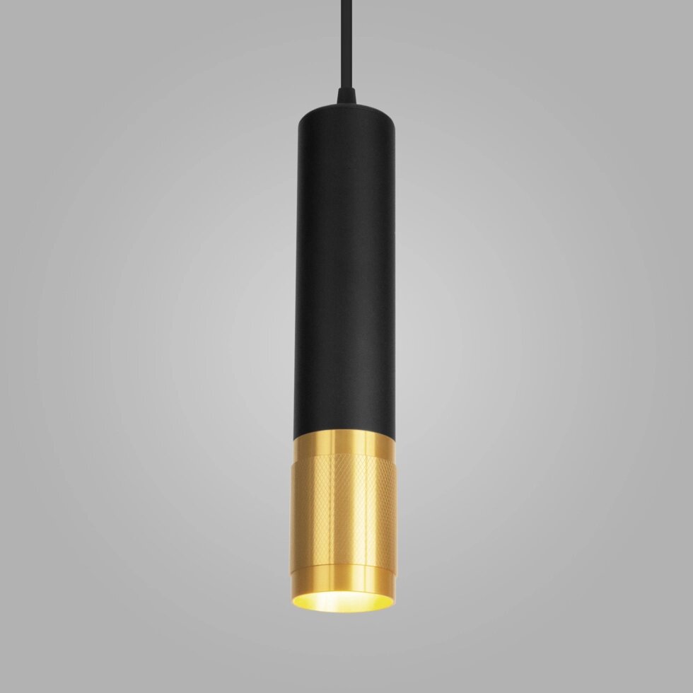 Подвесной светильник в стиле лофт DLN108 GU10 черный/золото от компании ФЕРОСВЕТ - фото 1