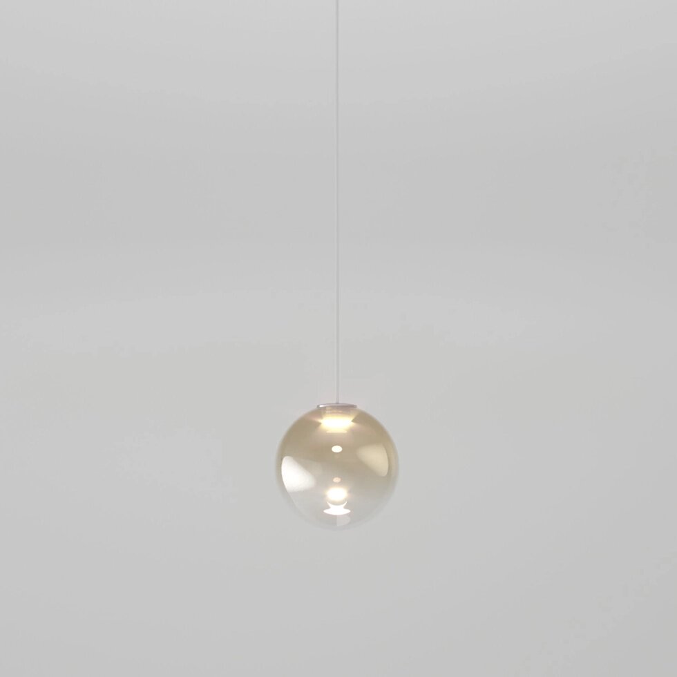 Подвесной светодиодный светильник со стеклянным плафоном 50234/1 LED янтарный от компании ФЕРОСВЕТ - фото 1