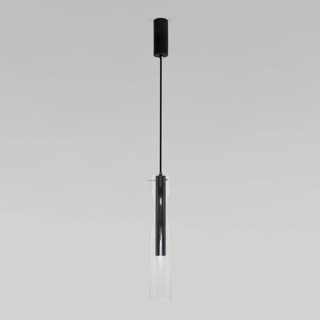 Подвесной светодиодный светильник со стеклянным плафоном 50253/1 LED черный от компании ФЕРОСВЕТ - фото 1
