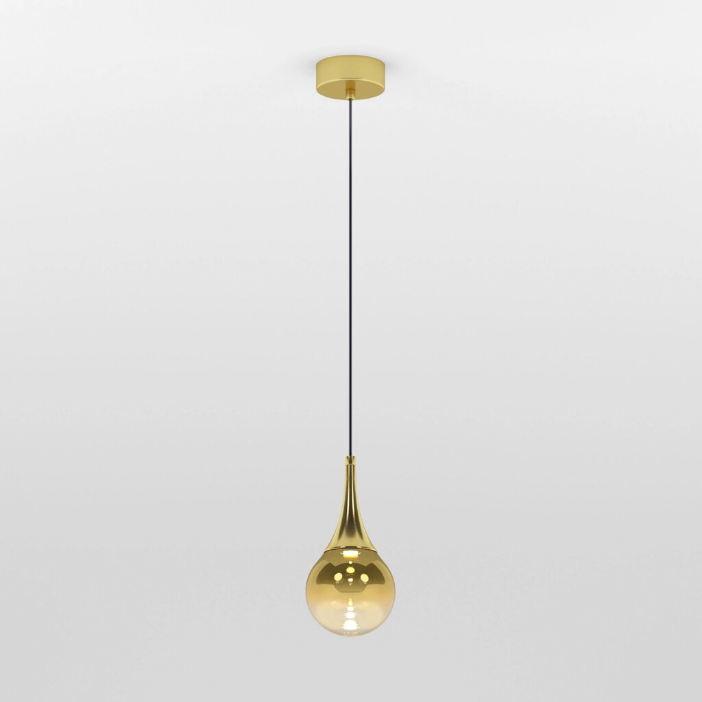 Подвесной светодиодный светильник со стеклянным плафоном 50256/1 LED золото от компании ФЕРОСВЕТ - фото 1