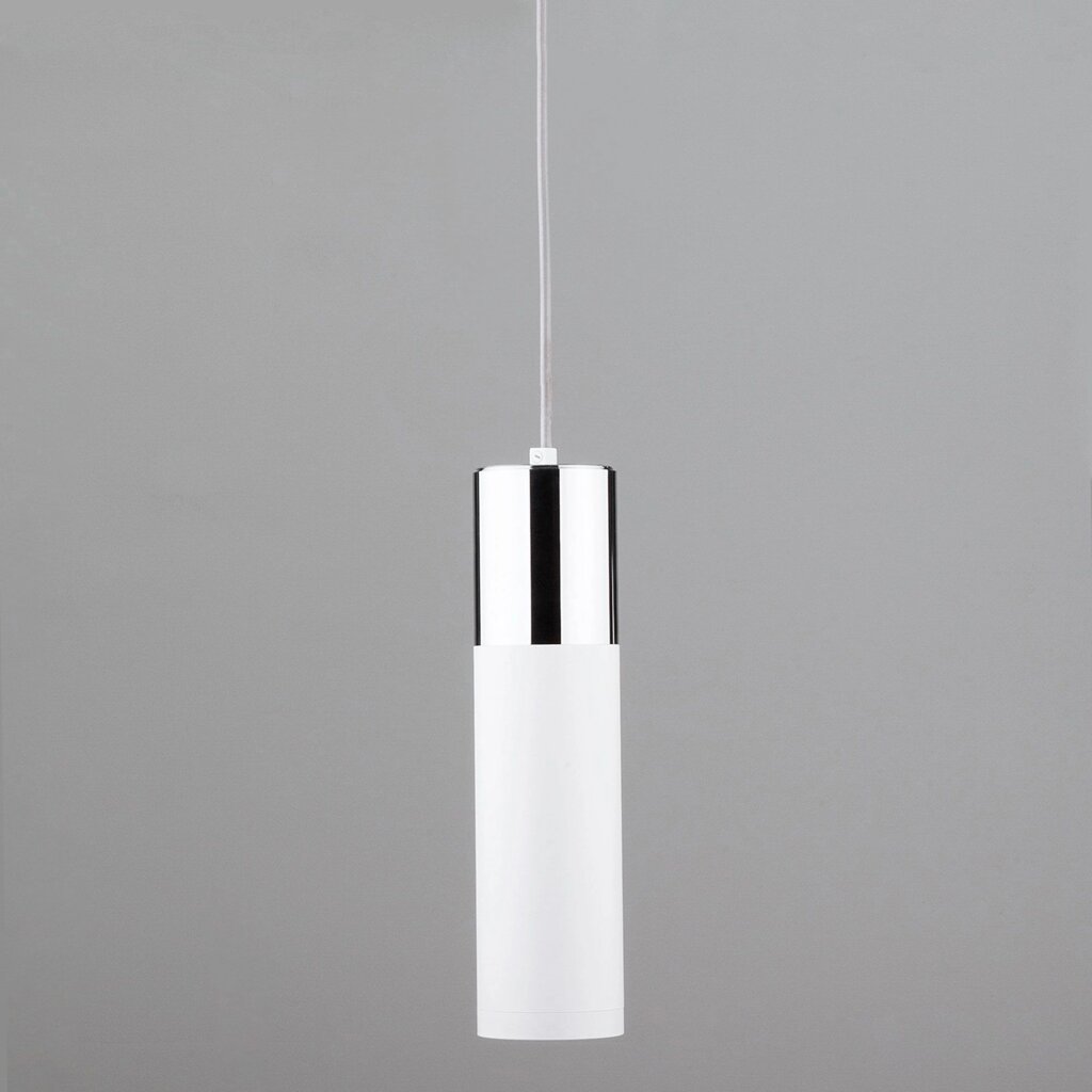 Подвесной светодиодный светильник в стиле лофт 50135/1 LED хром / белый от компании ФЕРОСВЕТ - фото 1