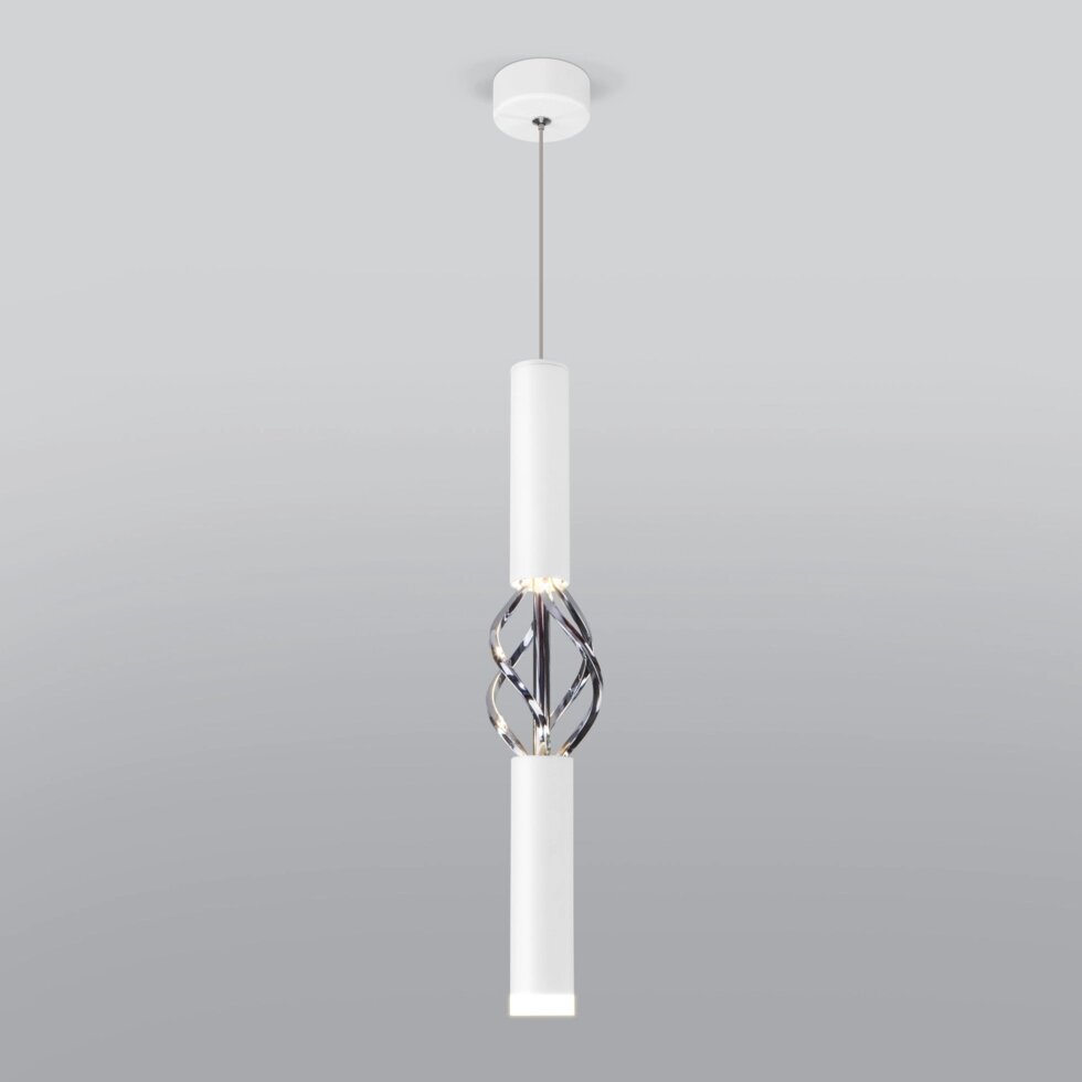 Подвесной светодиодный светильник в стиле лофт 50191/1 LED белый / хром от компании ФЕРОСВЕТ - фото 1